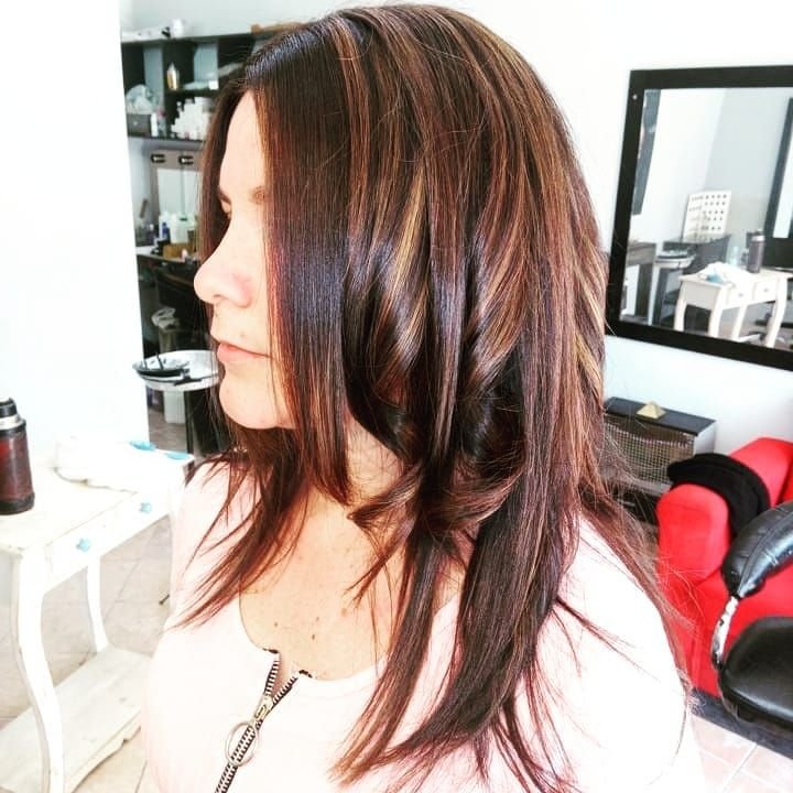 Mechas sobre castaño